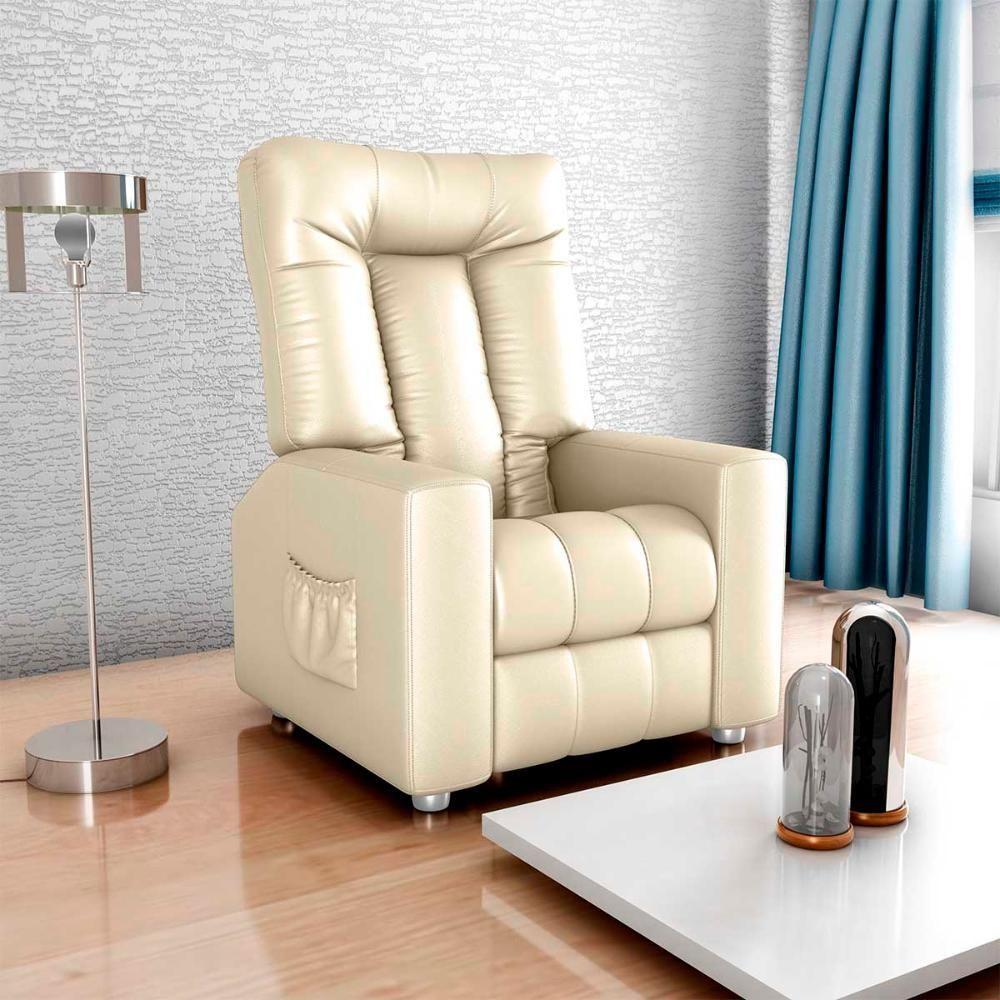 Poltrona Do Papai Reclinável Pallas Matrix Sintetico Bege - 5