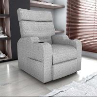 Poltrona Do Papai Reclinável Premium Com Porta Copos E Porta Controle Toro Matrix Linho Cinza - 6