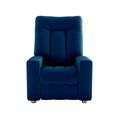Poltrona Do Papai Reclinável Pallas Veludo Azul Matrix
