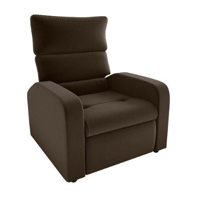 Poltrona Do Papai Reclinável Confortável Kwid Matrix Veludo Marrom