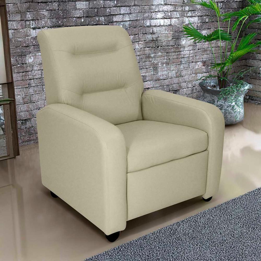 Poltrona Do Papai Reclinável Classic Matrix Sintetico Bege - 4