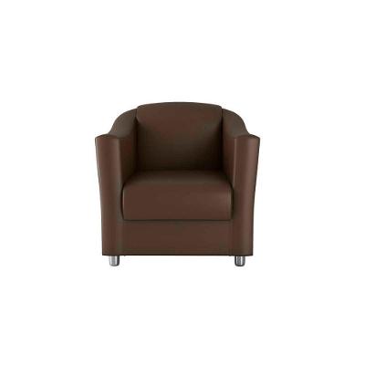 Poltrona Decorativa Confortável Para Descanço Bia Matrix Sintetico Marrom