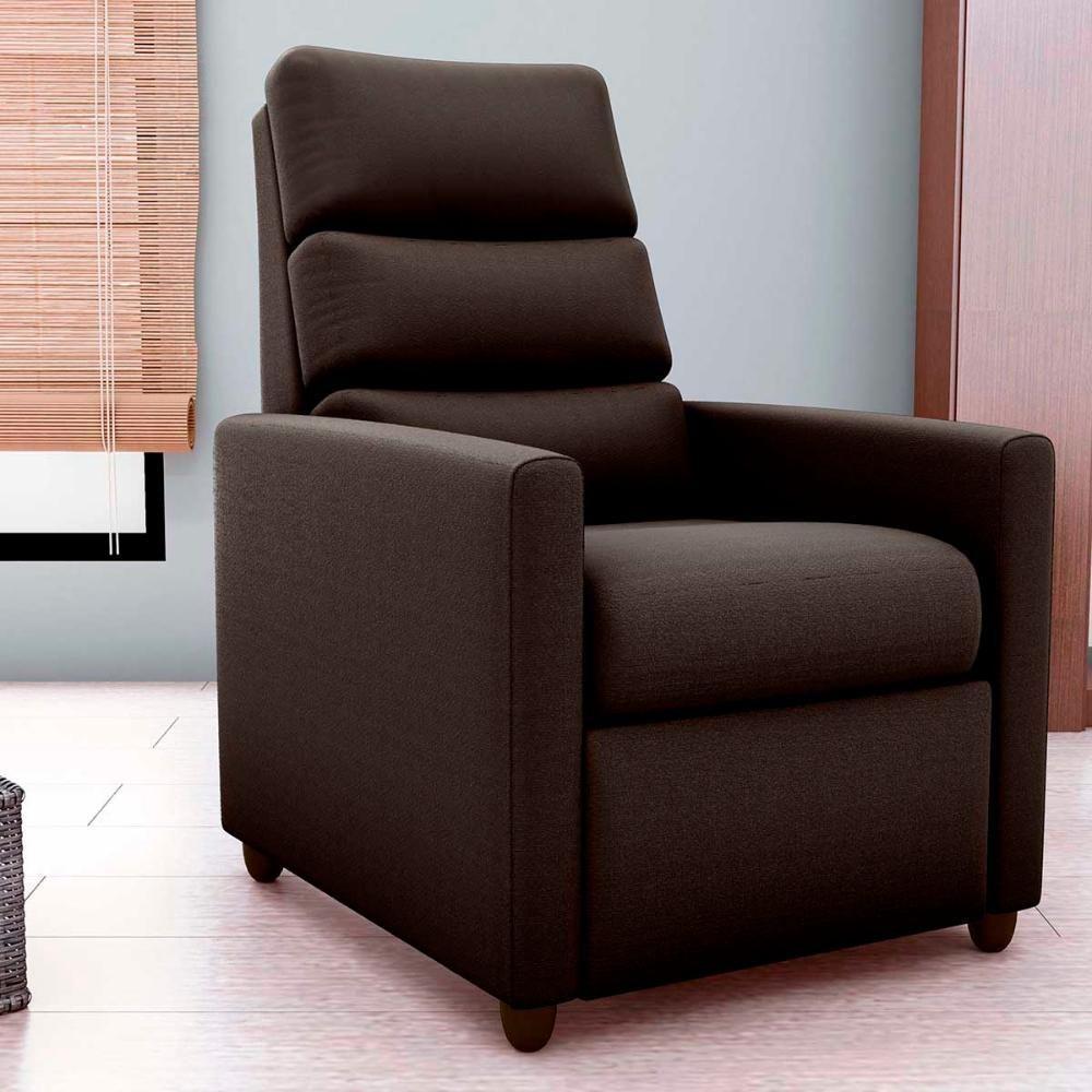 Poltrona Do Papai Confortável Reclinável Turin Matrix Suede Marrom - 4