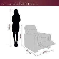 Poltrona Do Papai Confortável Reclinável Turin Matrix Suede Marrom - 6