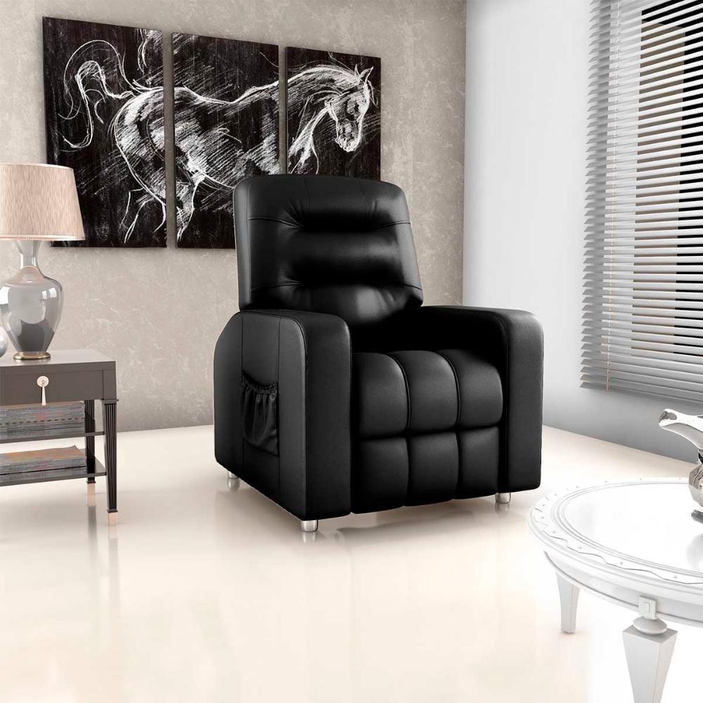 Poltrona Do Papai Reclinavel Para Descanço Azera Matrix Sintetico Preto - 2