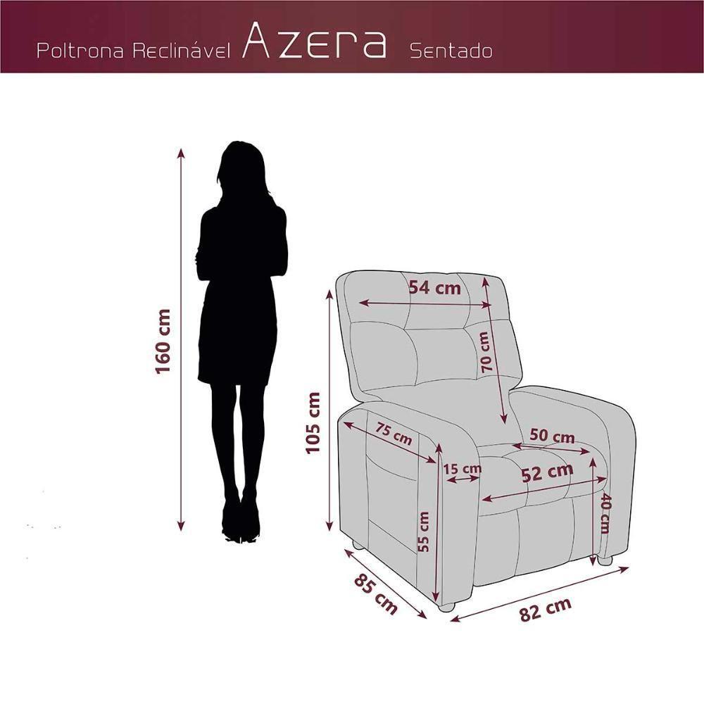 Poltrona Do Papai Reclinavel Para Descanço Azera Matrix Sintetico Preto - 5