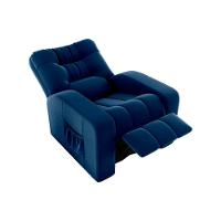 Poltrona Do Papai Reclinavel Para Descanço Azera Matrix Veludo Azul - 3