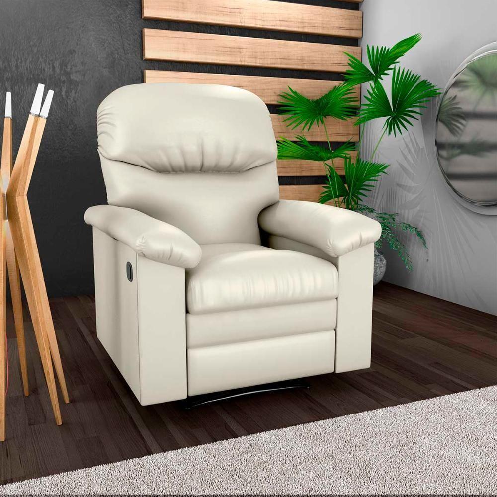 Poltrona Do Papai Luxo Premium Reclinavel Audi Matrix Sintetico Bege - 2