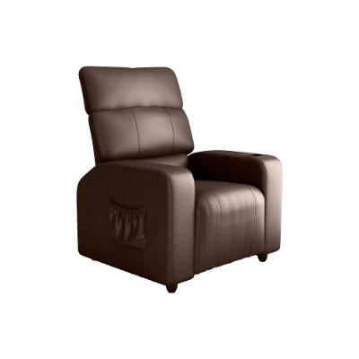Poltrona Do Papai Reclinável Com Porta Copos Pulse Matrix Sintetico Marrom