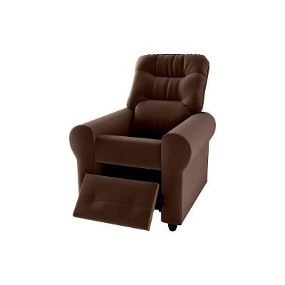 Poltrona Do Papai Reclinável Clio Veludo Marrom Matrix