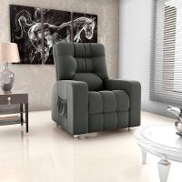 Poltrona Do Papai Reclinavel Para Descanço Azera Matrix Veludo Cinza - 2