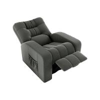 Poltrona Do Papai Reclinavel Para Descanço Azera Matrix Veludo Cinza - 3