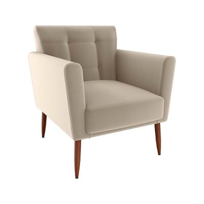 Poltrona Descanço Confortável Cancun Matrix Veludo Capuccino