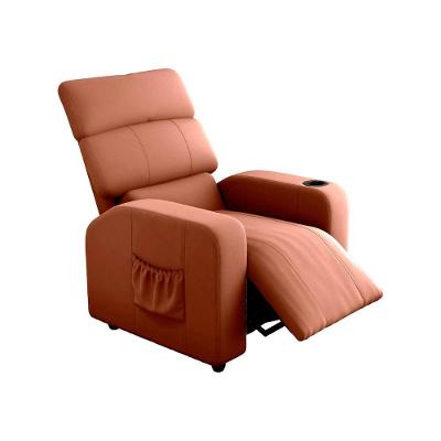 Poltrona Do Papai Reclinável Pulse Com Porta Copos Veludo Marrom Matrix