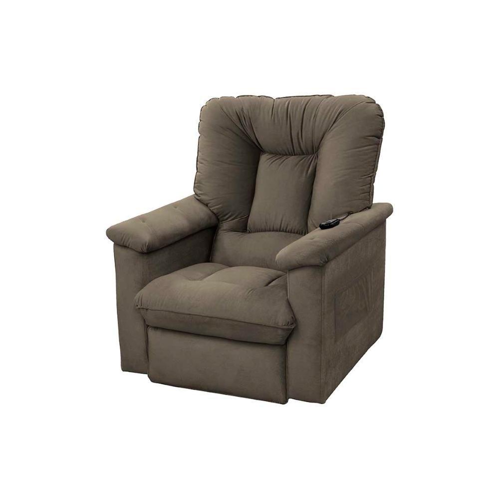 Poltrona Do Papai Eletrica Super Luxo Com Controle Remoto Porshe Matrix Veludo Capuccino - 1