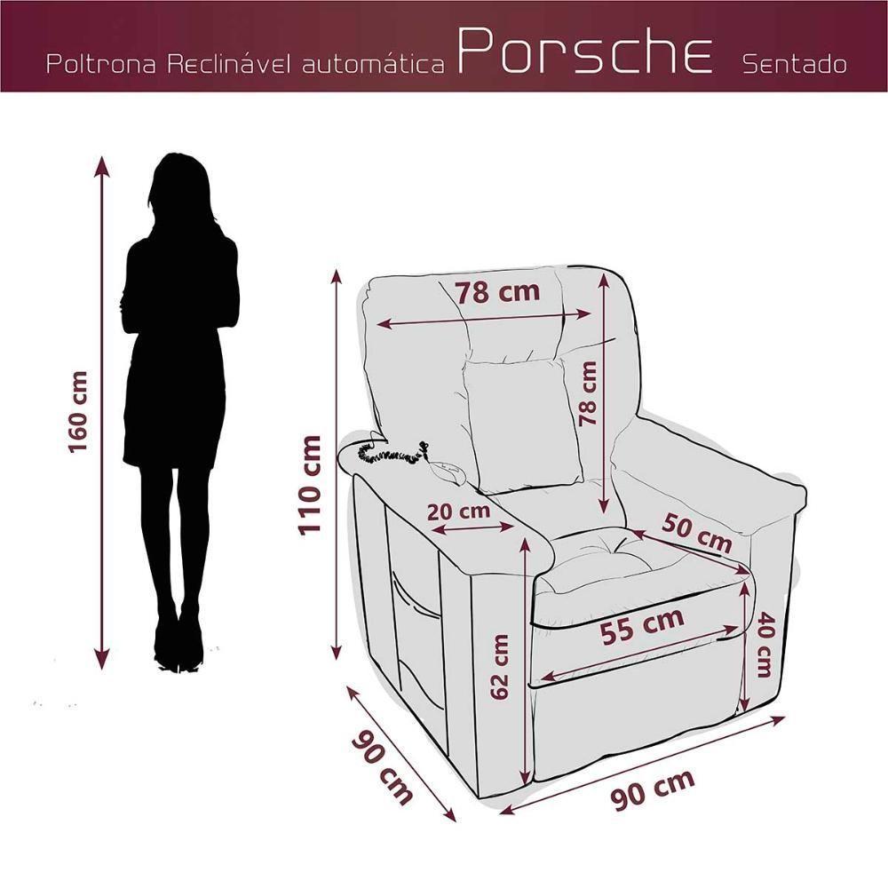 Poltrona Do Papai Eletrica Super Luxo Com Controle Remoto Porshe Matrix Veludo Capuccino - 2