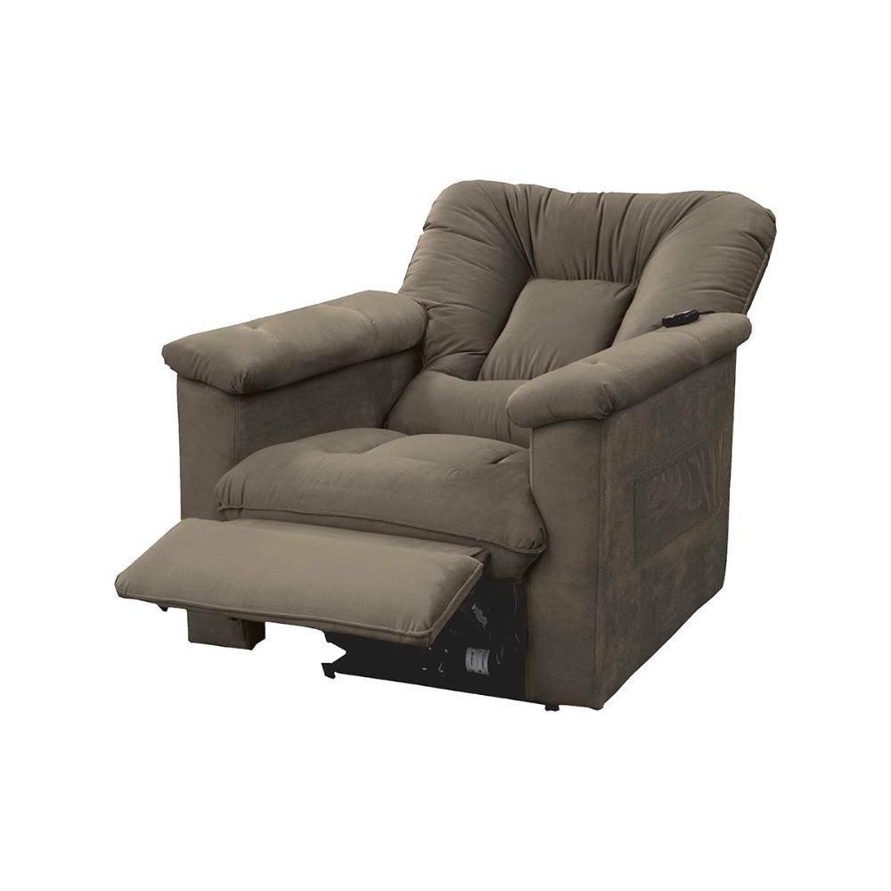 Poltrona Do Papai Eletrica Super Luxo Com Controle Remoto Porshe Matrix Veludo Capuccino - 4