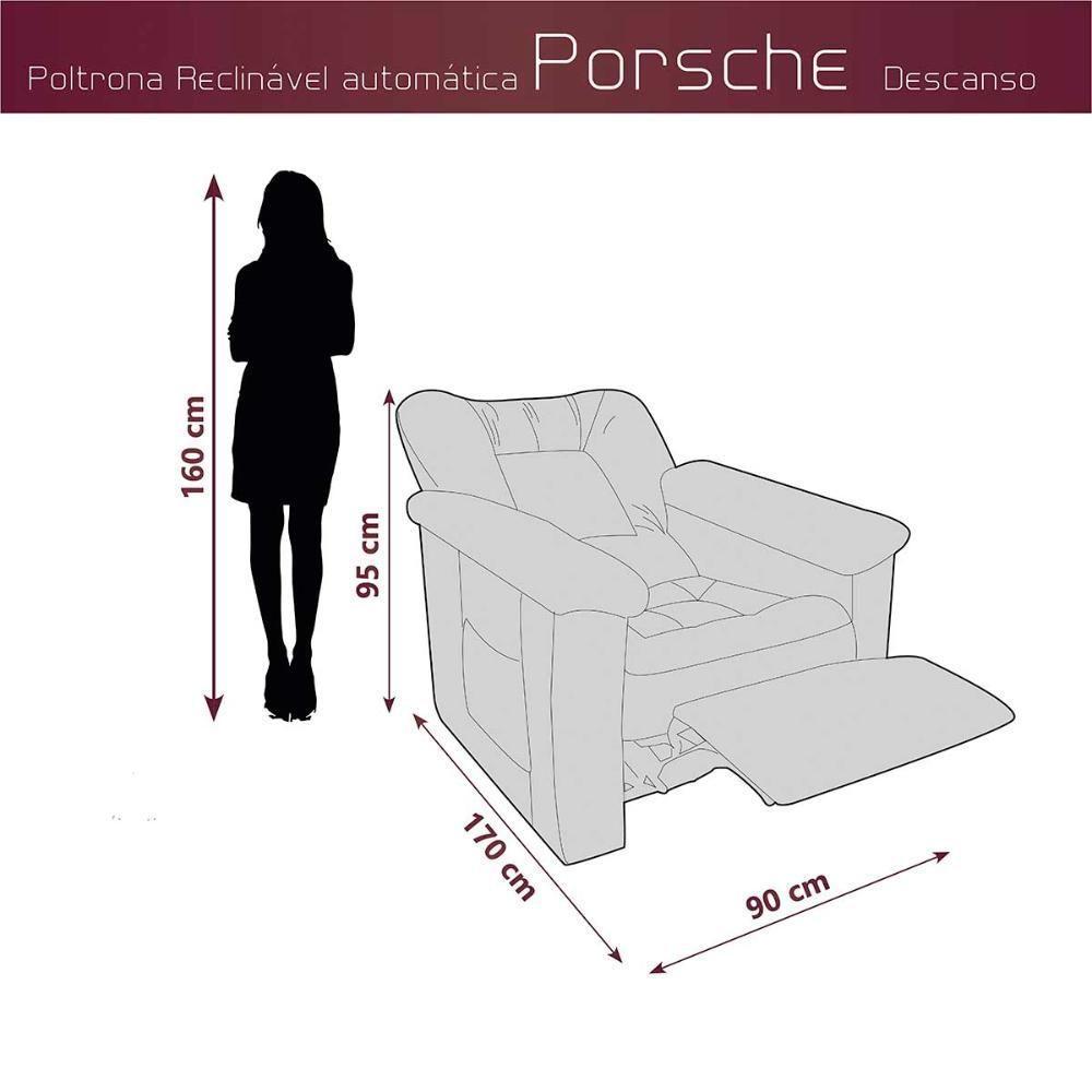 Poltrona Do Papai Eletrica Super Luxo Com Controle Remoto Porshe Matrix Veludo Capuccino - 6