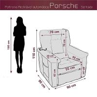 Poltrona Do Papai Eletrica Super Luxo Com Controle Remoto Porshe Matrix Veludo Capuccino - 2