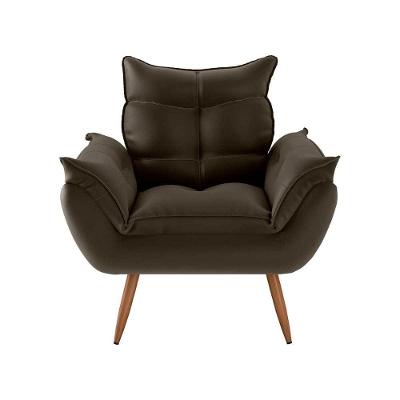 Poltrona Opala Tokio Para Descanço Confortável Toquio Matrix Veludo Turkey Marrom Veludo Turkey Marrom