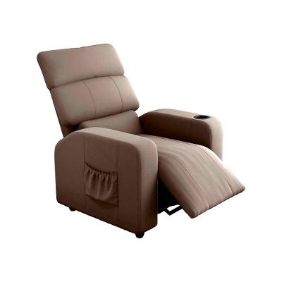 Poltrona Do Papai Reclinável Com Porta Copos Pulse Matrix Veludo Capuccino