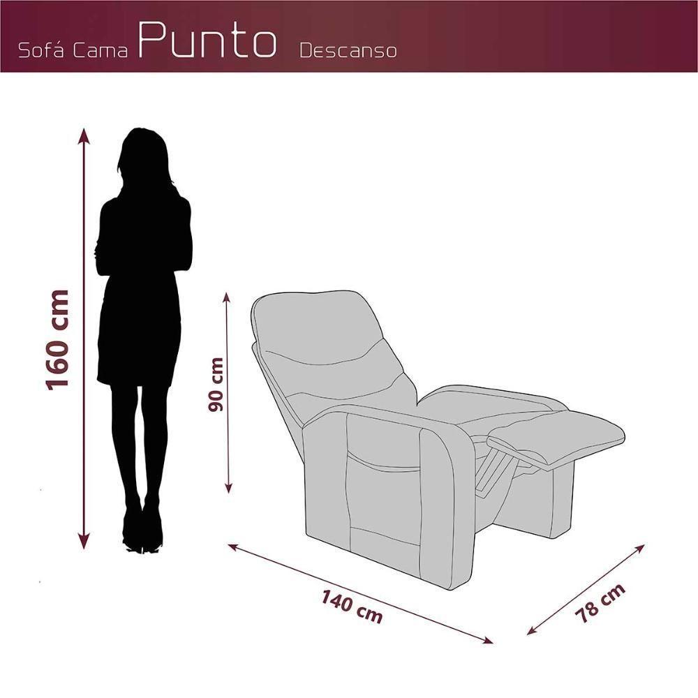 Poltrona Do Papai Reclinável Confortavél Punto Matrix Veludo Capuccino - 5