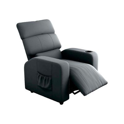 Poltrona Do Papai Reclinável Pulse Com Porta Copos Veludo Cinza Matrix