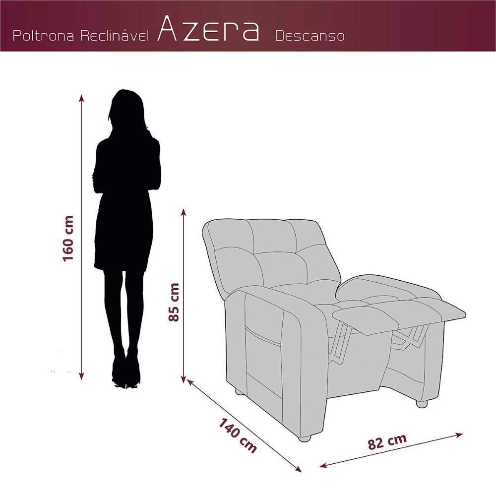 Poltrona Do Papai Reclinavel Para Descanço Azera Matrix Veludo Marrom - 4