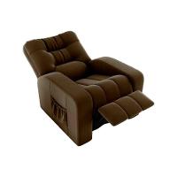 Poltrona Do Papai Reclinavel Para Descanço Azera Matrix Veludo Marrom - 3
