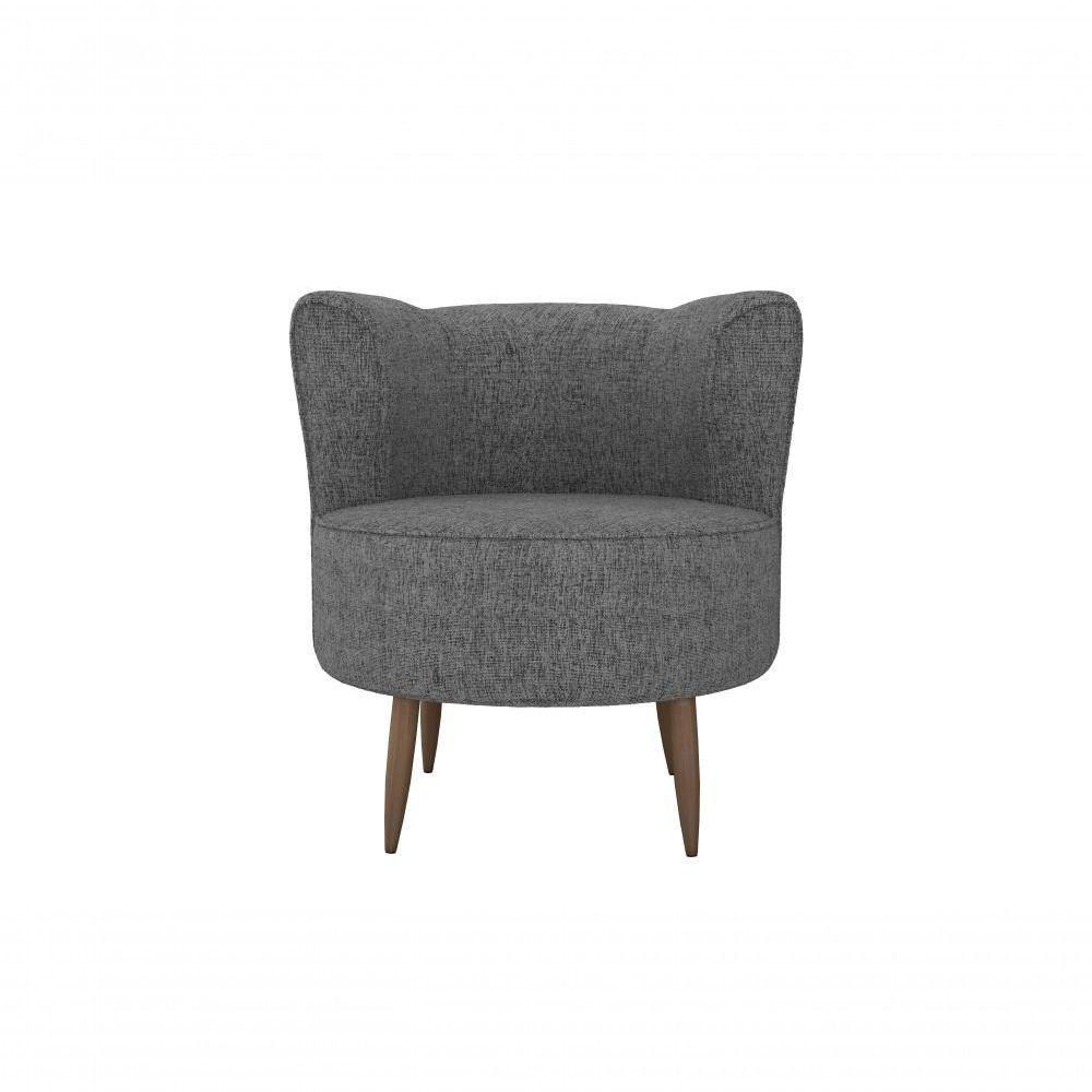 Poltrona Decorativa Premium Redonda Savana Matrix Linho Chumbo - 1