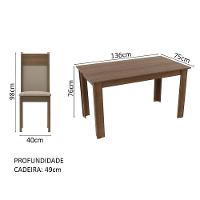 Conjunto Sala De Jantar Havana Madesa Mesa Tampo De Madeira Com 4 Cadeiras Rustic-crema-pérola - 7