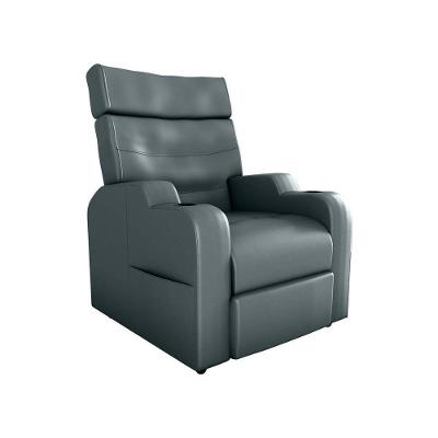 Poltrona Do Papai Reclinável Premium Com Porta Copos E Porta Controle Toro Matrix Sintetico Cinza