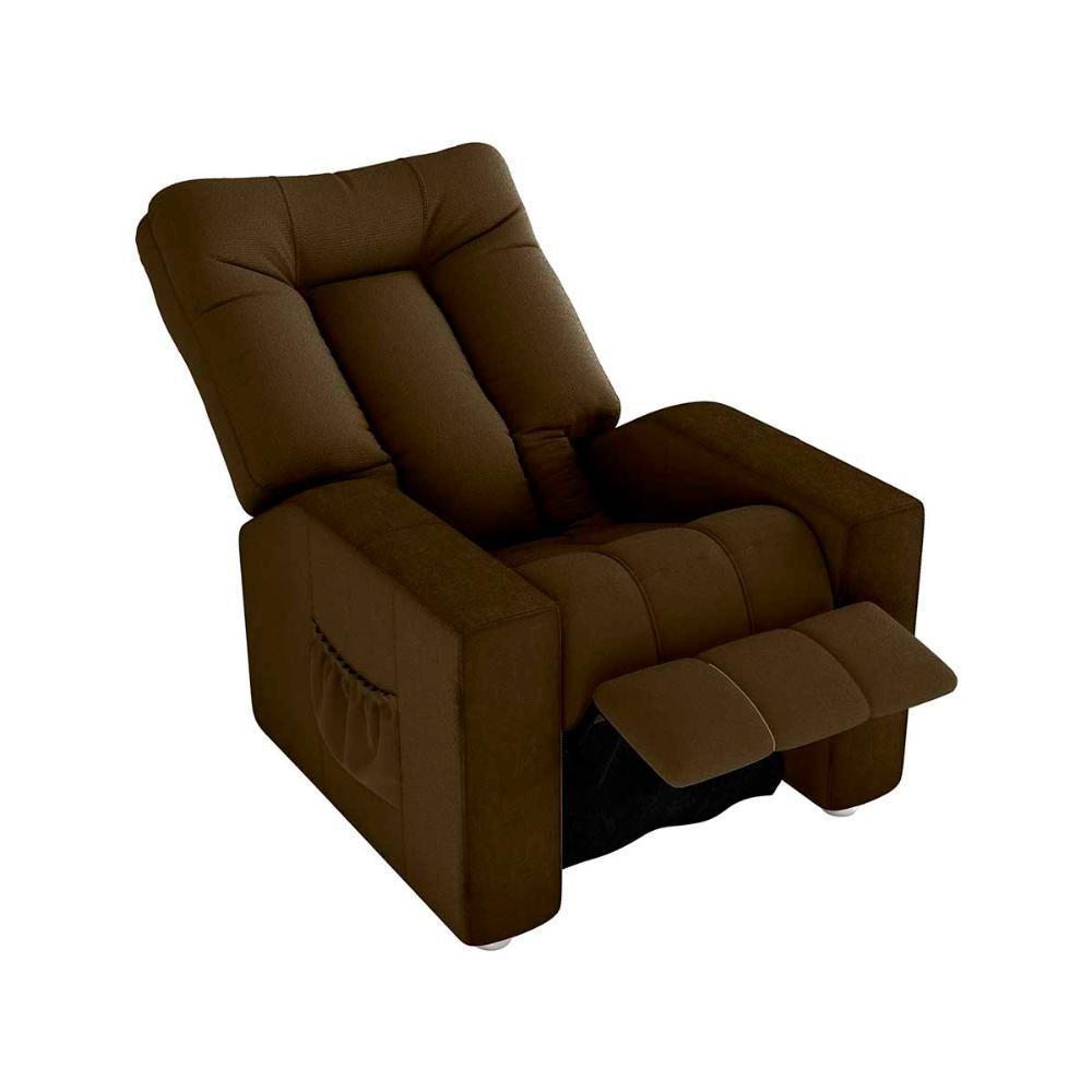 Poltrona Do Papai Reclinável Pallas Matrix Veludo Turkey Marrom - 1