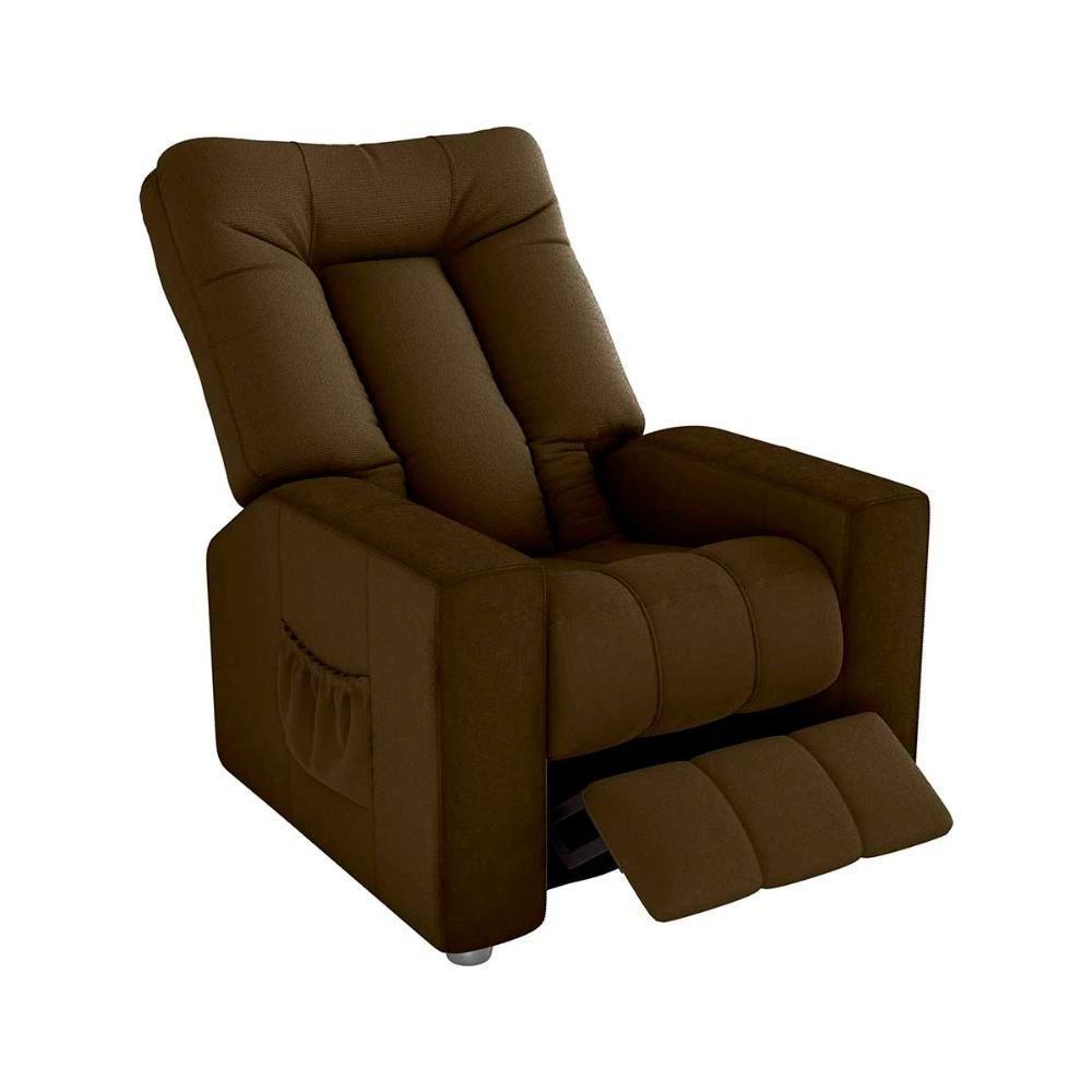 Poltrona Do Papai Reclinável Pallas Matrix Veludo Turkey Marrom - 2