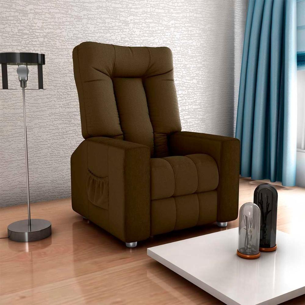 Poltrona Do Papai Reclinável Pallas Matrix Veludo Turkey Marrom - 4