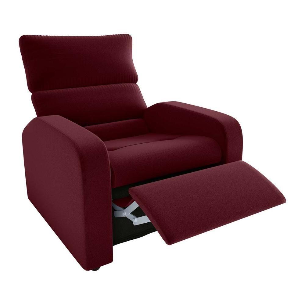 Poltrona Do Papai Reclinável Confortável Kwid Matrix Veludo Vinho - 2