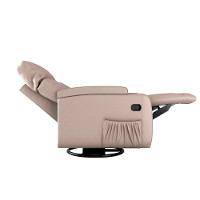 Poltrona Do Papai Reclinável E Giratória Luxo Premium Commander Matrix Sintetico Bege - 2