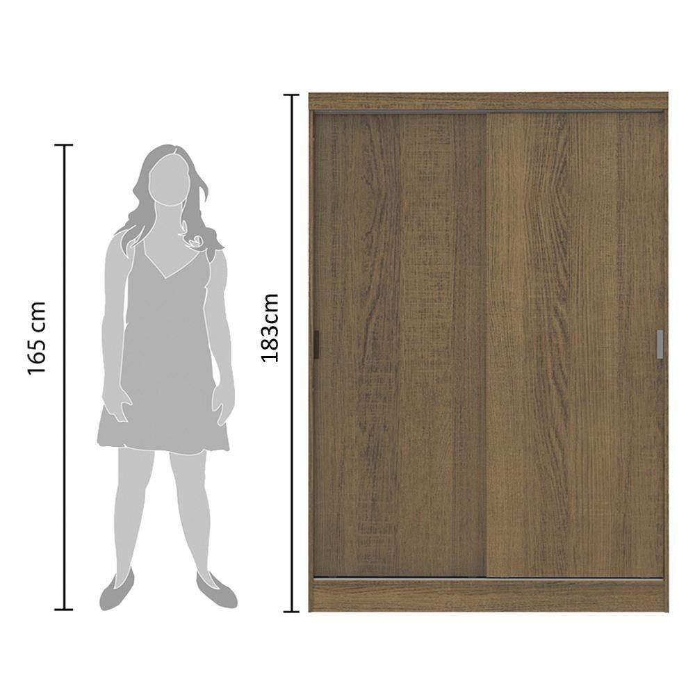 Quarto Completo Guarda Roupa 2 Criados Mudos Madesa Rustic - 6