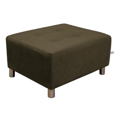 Puff Decorativo Quadrado Para Descanço Nero Matrix Veludo Marrom