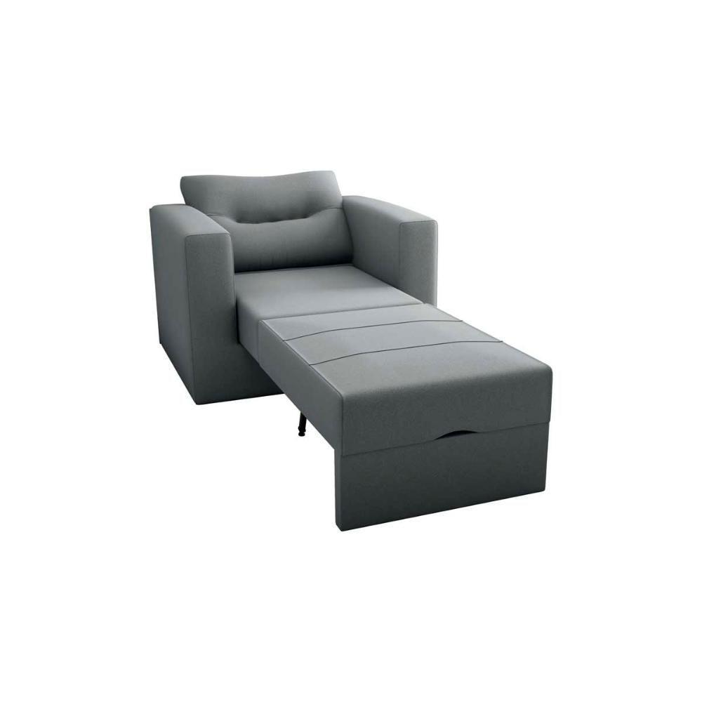 Sofa Cama Poltrona 1 Lugar Solteiro 0,90 Larg Marissol Matrix Suede Cinza - 2