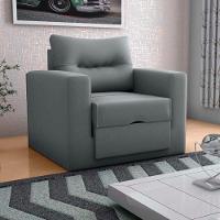 Sofa Cama Poltrona 1 Lugar Solteiro 0,90 Larg Marissol Matrix Suede Cinza - 1