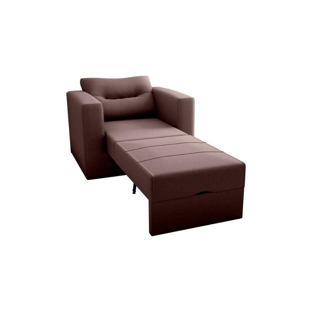 Sofa Cama Poltrona 1 Lugar Solteiro 0,90 Larg Marissol Matrix Suede Marrom - 1