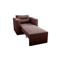 Sofa Cama Poltrona 1 Lugar Solteiro 0,90 Larg Marissol Matrix Suede Marrom - 1
