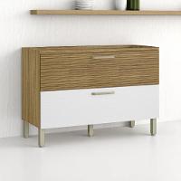 Balcão 1 Basculante C/ Gaveteiro 120 Cm Lapis Freijó Supremo Ripado - 1