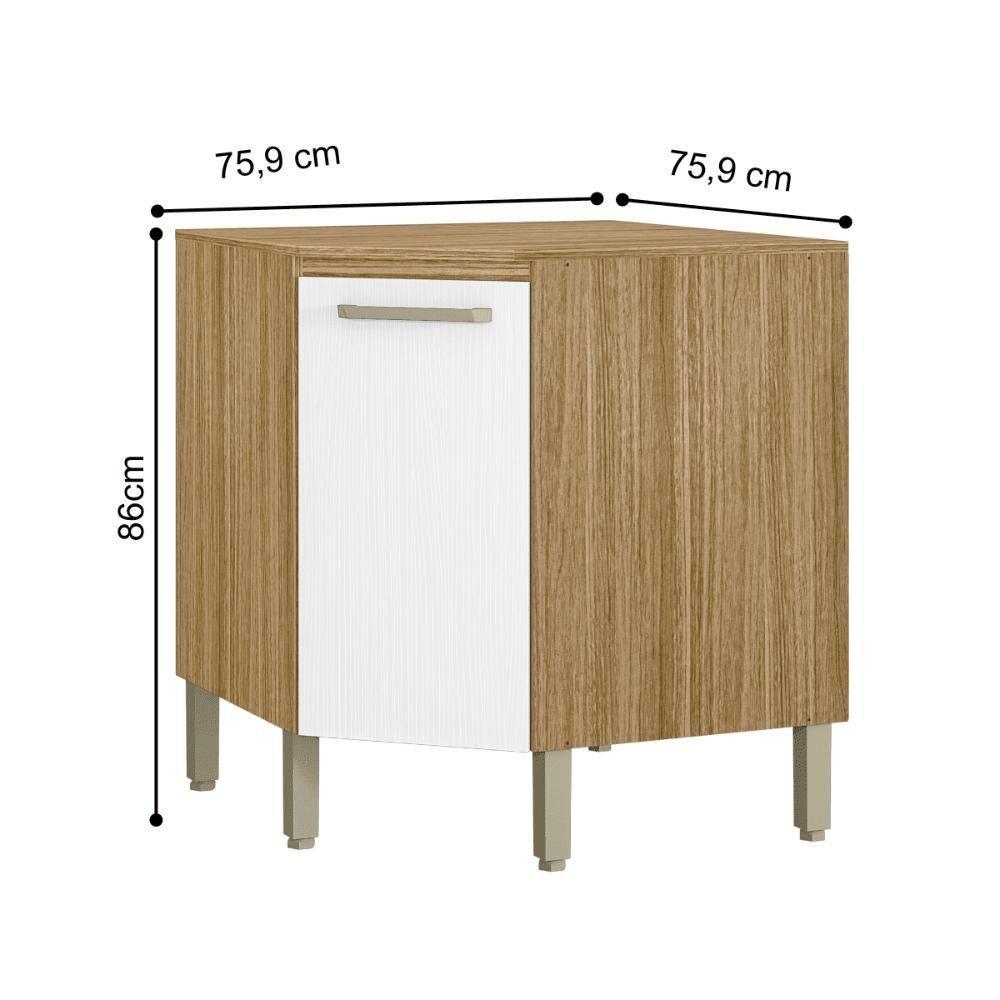 Balcão P/ Canto Obliquo C/ Tampo Freijó Supremo - 3