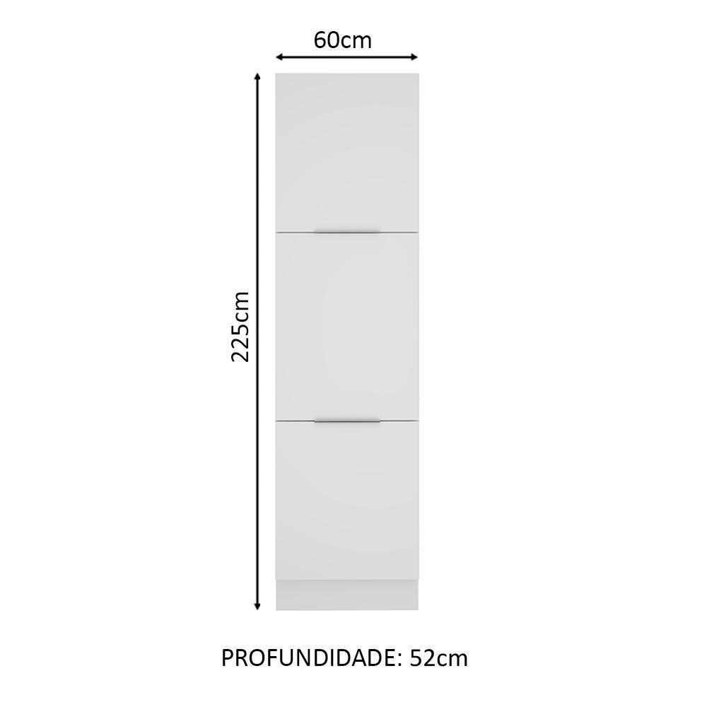 Paneleiro Madesa Stella 60 cm 3 Portas Branco - 7