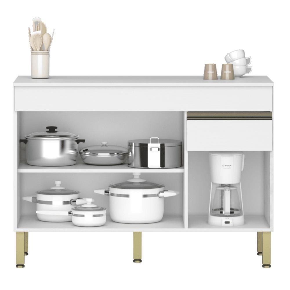 Balcao 3 Portas C/ Gaveteiro 1,20 Line C/ Tampo Supremo - 4