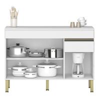 Balcao 3 Portas C/ Gaveteiro 1,20 Line C/ Tampo Supremo - 4