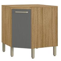 Balcão P/ Canto Obliquo C/ Tampo Freijó Gris - 2