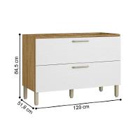 Balcão 1 Basculante C/ Gaveteiro 120 Cm Lapis Freijó Supremo - 3